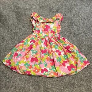Floral Pink and Green Kids Dress